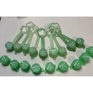 Lot Of 9 New Vintage Plastic Mountain Dew Soda Tank Syrup Dispenser Caps+ 9 Used
